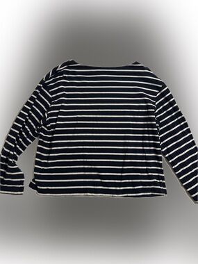 H&M Maternity Navy and White Striped Long-Sleeve